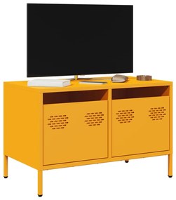 851235 vidaXL Dulap TV, galben muștar, 68x39x43,5 cm, oțel laminat la rece