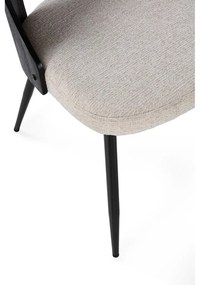 Scaune de dining negre/crem 2 buc. tapițate Gilda – MOME