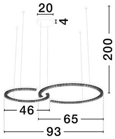 Lustra circulara aluminiu auriu GREAMY D-93cm