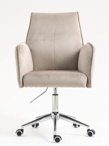 HR280K Scaun Latte din Catifea cu Bază Cromata