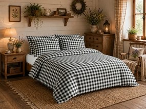 Lenjerie de pat din bumbac NORDIC CHECK gri inchis Dimensiune lenjerie de pat: 70 x 90 cm | 140 x 200 cm