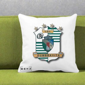 Perna Personalizata CSC Dumbravita Fotbal, 40x40 cm, Alba Mata, Husa Detasabila, Perna Inclusa, BEKZ®