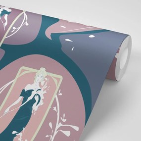 Tapet autoadeziv farmecul femeii în design întunecat