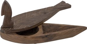 Cutie de depozitare cu capac din lemn reciclat maro, 25x5x9 cm, „Hamida”