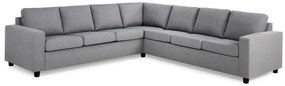 Colțar Scandinavian Choice C155Negru, Gri deschis, 284x284x80cm, Picioare: Plastic