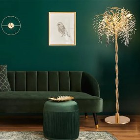 Lampadar de cristal 5xG9/40W/230V auriu