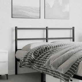 355397 vidaXL Tăblie de pat metalică, negru, 135 cm