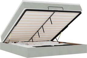 vidaXL Cadru de pat otoman cu saltea Gri deschis 180x200cm catifea