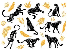 Fotografie Cheetahs silhouettes collection., Nadzeya_Dzivakova