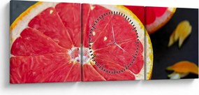 Tablou cu grapefruit tăiat (cu ceas) (90x30 cm)