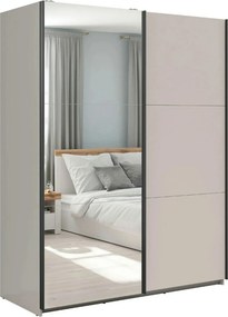Dulap TETRIX, casmir, PAL, cu 2 usi si oglinda, 154x60x196 cm