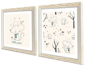 Tablouri pentru copii 2 buc. 33x33 cm Little One - Wallity