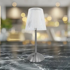 Lampă de birou LED ELBA, touch, încărcabilă, 1,6W, 800 mAh, crom mat, clară