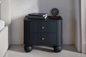 Set noptiere Vesper 56 cm - negru / mânere aurii picioare rotunde