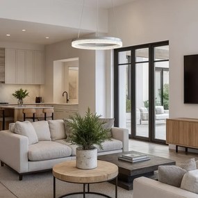 Lustră LED suspendată pe cablu GALA LED/25W/230V Ø 50 cm, argintie