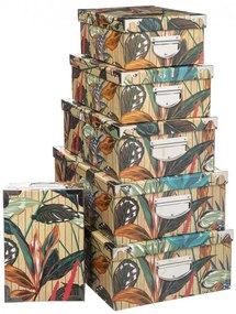 Set 6 cutii depozitare Fleur Asian, carton, 48x33.5x16 cm