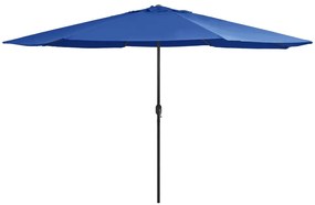 vidaXL Umbrelă de soare de grădină, stâlp metalic, azuriu, 390 cm