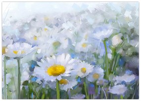 Tablou pe sticlă - În margaretă (70x50 cm)