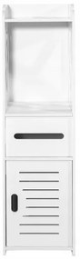 Dulap baie, Mufart, 2 rafturi, 1 sertar, 1 usa, alb, 25x21.5x80 cm