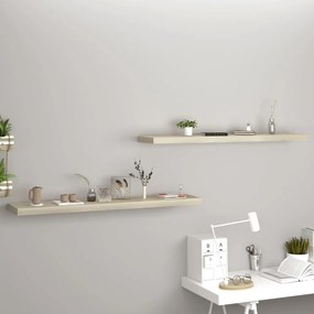 vidaXL Rafturi perete suspendate, 2 buc., stejar, 120x23,5x3,8 cm, MDF