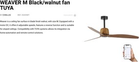 Ventilator aplicat tavan smart sistem TUYA si telecomanda WEAVER M Black/walnut