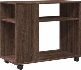 vidaXL Masă laterală cu roți stejar maro 70x35x60 cm lemn compozit