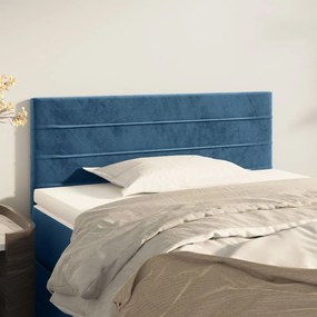 346114 vidaXL Tăblie de pat, albastru închis, 80x5x78/88 cm, catifea