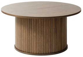 Măsuță de cafea maro rotundă cu aspect de lemn de stejar ø 90 cm Nola – Unique Furniture