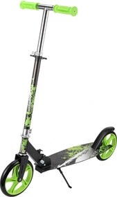 Trotineta copii si adolescenti NOVOKIDS™ Storm Camo PRO, Maxim 100 kg, Functie Super Brake, Maner reglabil pe inaltime, Diametru roata 200 mm, Verde