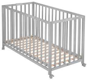 Pătuț pliabil gri cu roți 60x120 cm Fold up – Roba