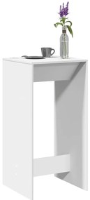 vidaXL Masă bar, alb, 51x50x103,5 cm, lemn prelucrat