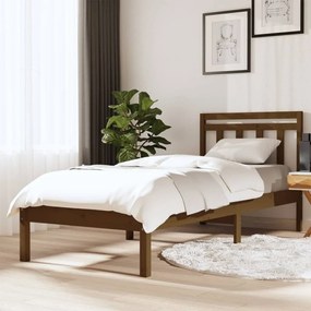 3100577 vidaXL Cadru de pat, maro miere, 90x200 cm, lemn masiv de pin