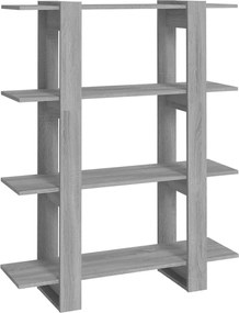 vidaXL Bibliotecă/Separator cameră, gri sonoma, 100x30x123,5 cm