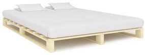 Cadru de pat din paleti, 140 x 200 cm, lemn masiv de pin culoarea lemnului, 140 x 200 cm
