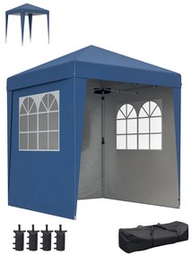 Outsunny Tonela barnum de grădină pop-up pliantă reglabilă în înălțime protecție UV 30+ 3 pereți laterali albastru închis | Aosom Romania