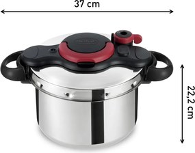 Oală sub presiune din oțel inoxidabil 6 l Clipso Minut Easy P4620768 – Tefal