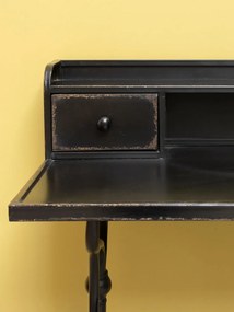 Birou cu sertare din metal, negru, 98 x 100 x 50 cm, „Henri”