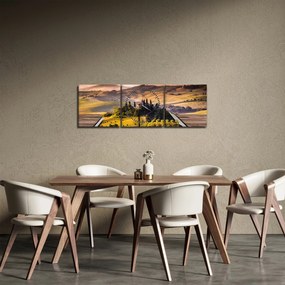 Tablou cu peisaj în carte (cu ceas) (90x30 cm)