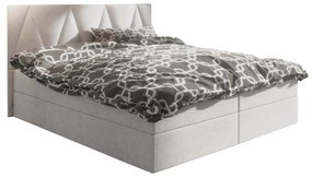 Pat matrimonial Boxspring 140 cm Fade 3 (bej) ( cu saltea și sp. depozitare). 1046504