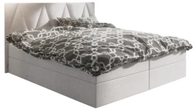 Pat matrimonial Boxspring 140 cm Fade 3 (bej) ( cu saltea și sp. depozitare). 1046504