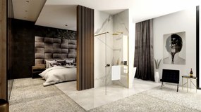 Panou de duș Rea Aero Gold N 110 Walk In + EVO