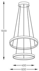 Lustra LED moderna design circular BRENO auriu 40/60cm