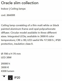 Lustra LED design modern geometric ORACLE SLIM PL D070 ROUND 3000K ON-OFF BK