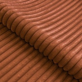 Colțar teracotă cu tapițerie din catifea reiată (cu colț pe partea dreaptă/în formă de ”L”) Marbeya – Ropez