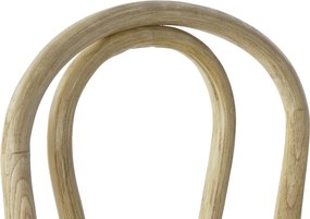 Scaun dining natur din lemn masiv de ulm cu șezut și spătar împletit din rattan, 89x43x44 cm, „Manoir"