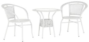 Set mobilier de gradina rattan artificial alb Jenar Elegant DecoLux