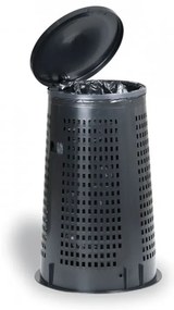 Coș de gunoi exterior - plastic, 120 l, negru