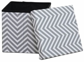 Taburet, material textil gri/alb, GAZMEND