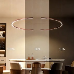 Immax NEO 07328L - Lustră LED dimabilă pe cablu FINO, 72W/230V, 120 cm, aur roz, Tuya + telecomandă