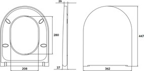 Capac vas wc oval, duroplast, Cersanit Larga